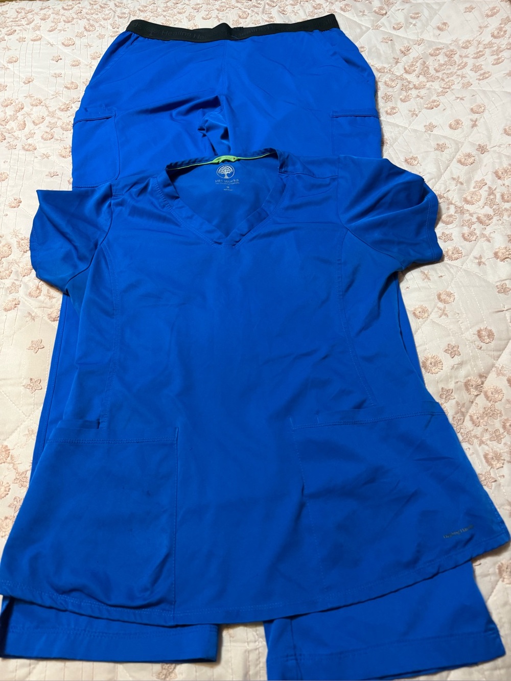 Healing hands  Women’s Scrub Top and Pant Set - Royal Blue